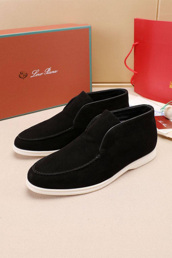 Замшевые лоферы с мехом Loro Piana Open Walk - Brown
