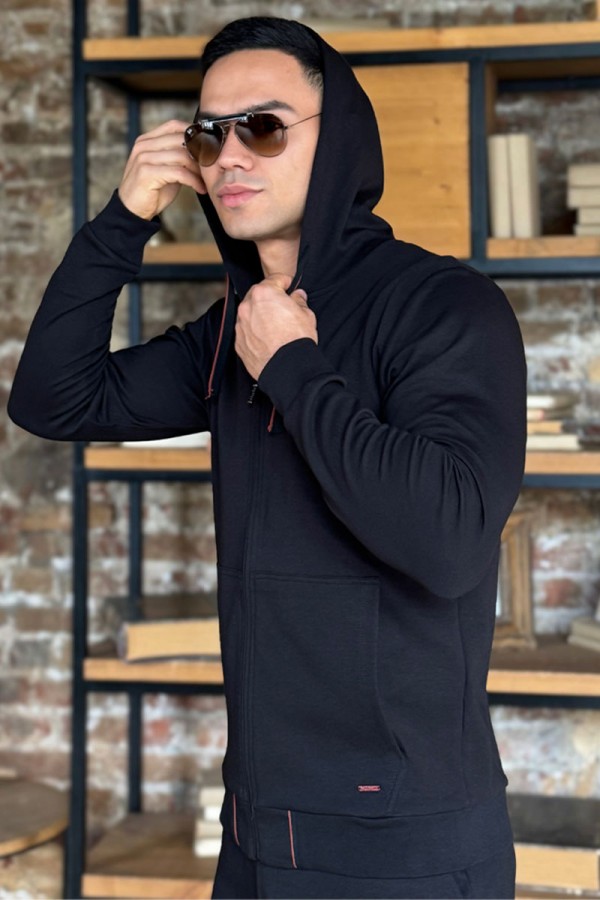 Мужская кофта на молнии Loro Piana - Black