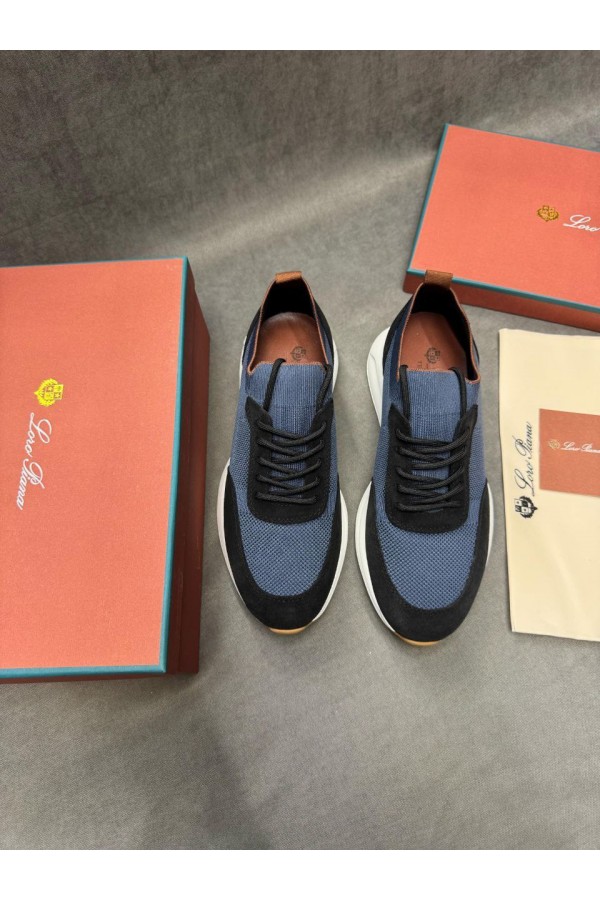 Мужские кроссовки Loro Piana knitted - Blue