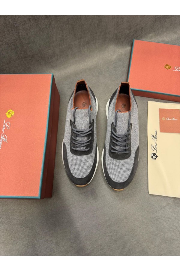 Мужские кроссовки Loro Piana knitted - Grey
