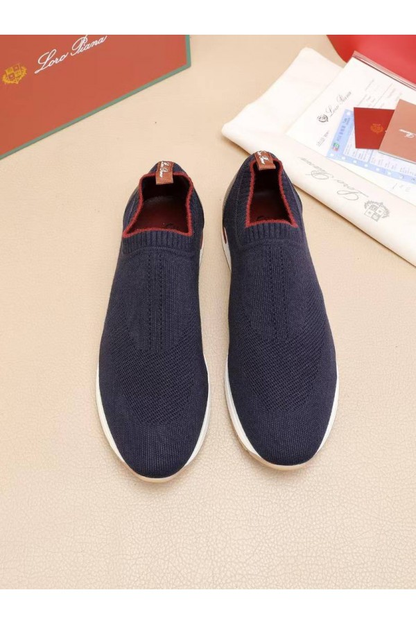 Мужские текстильные кроссовки Loro Piana Lp Flexy Active - Navy