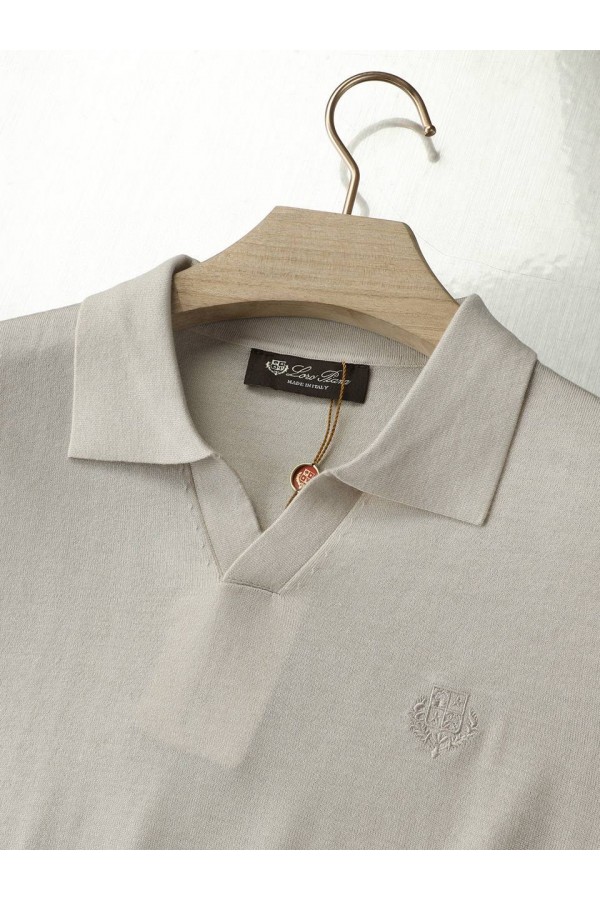 Поло с длинным рукавом Loro Piana premium - Beige