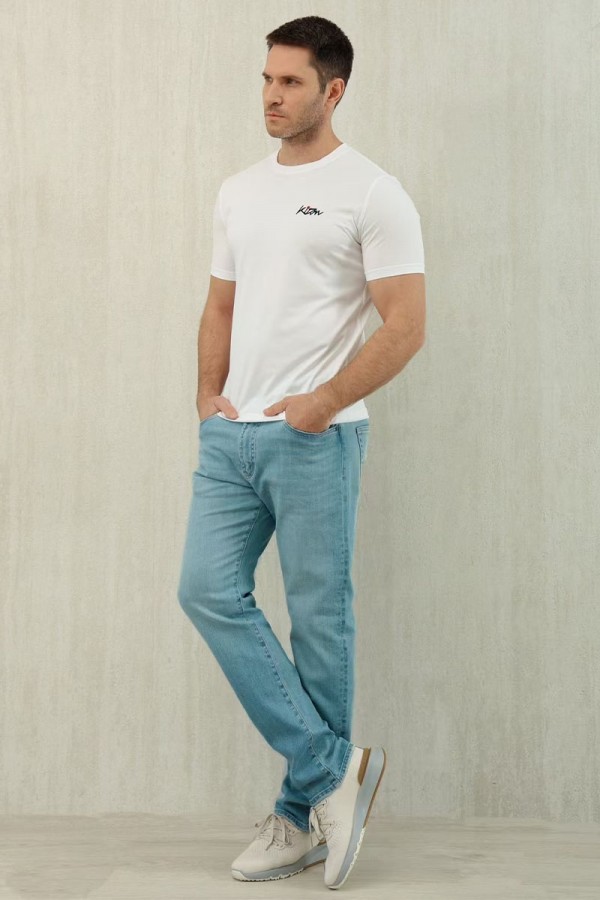 Мужские светло-синие джинсы Loro Piana Premium