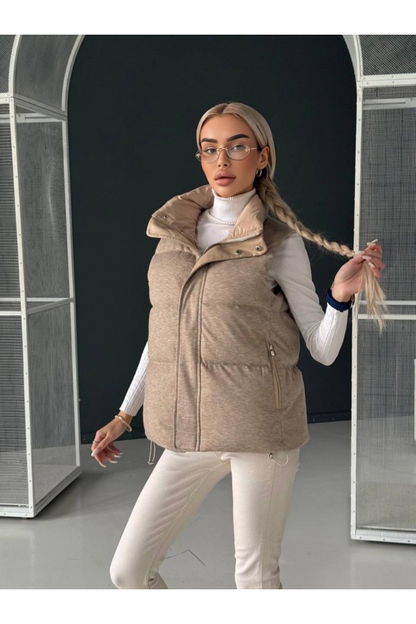 Женская бежевая жилетка Loro Piana premium