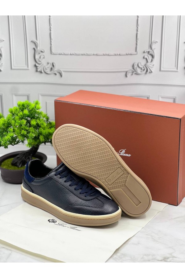 Кожаные кроссовки Loro Piana Tennis Walk - Navy