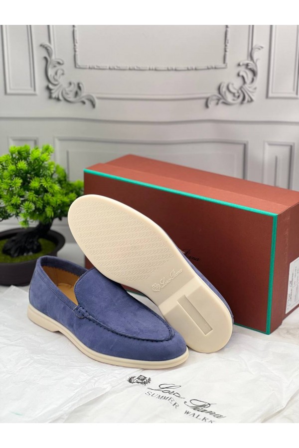 Замшевые лоферы Loro Piana Summer Walk - Blue