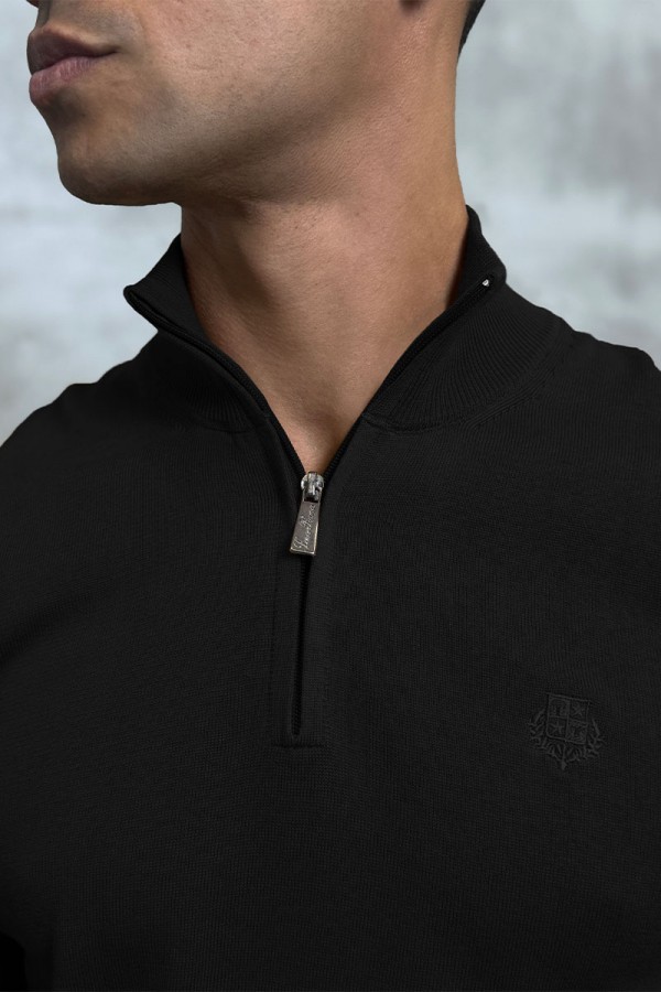 Мужская кофта Loro Piana zip neck - Black