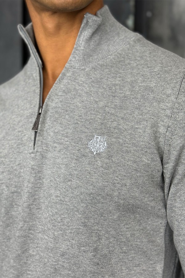 Мужская кофта Loro Piana zip neck - Grey