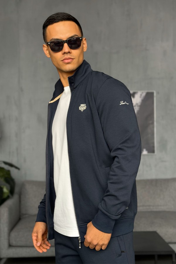 Кофта на молнии Loro Piana logo-embroidered - Navy