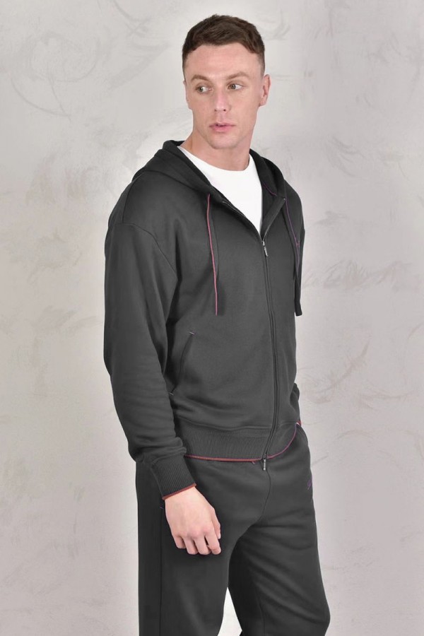 Кофта на молнии Loro Piana Premium signature logo - Grey