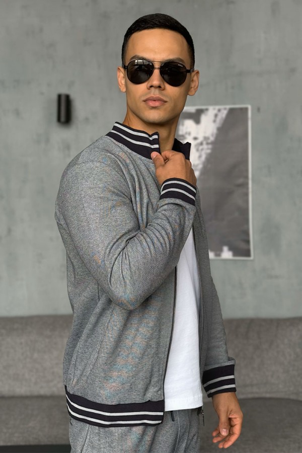 Кофта на молнии Loro Piana logo-embroidered - Blue / Grey