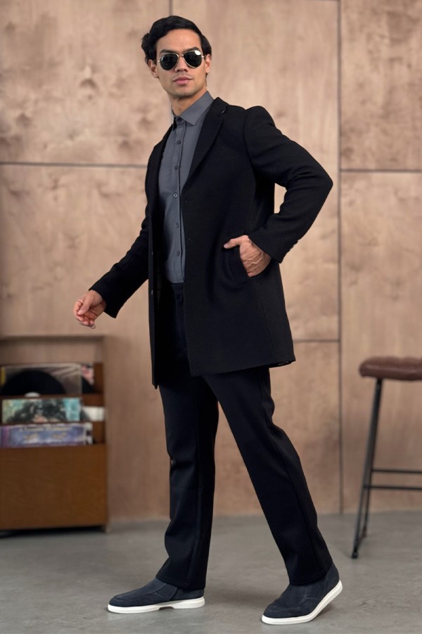 Мужское пальто чёрного цвета Loro Piana