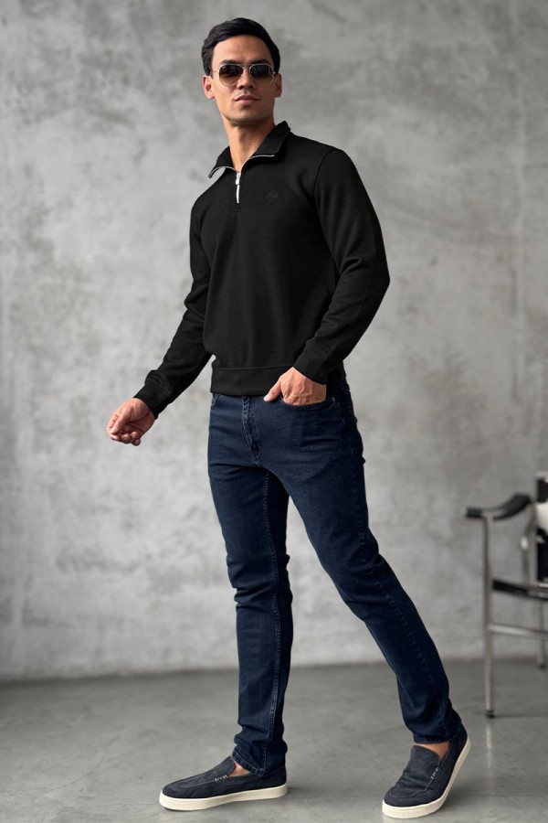 Утеплённая кофта Loro Piana zip-neck - Black