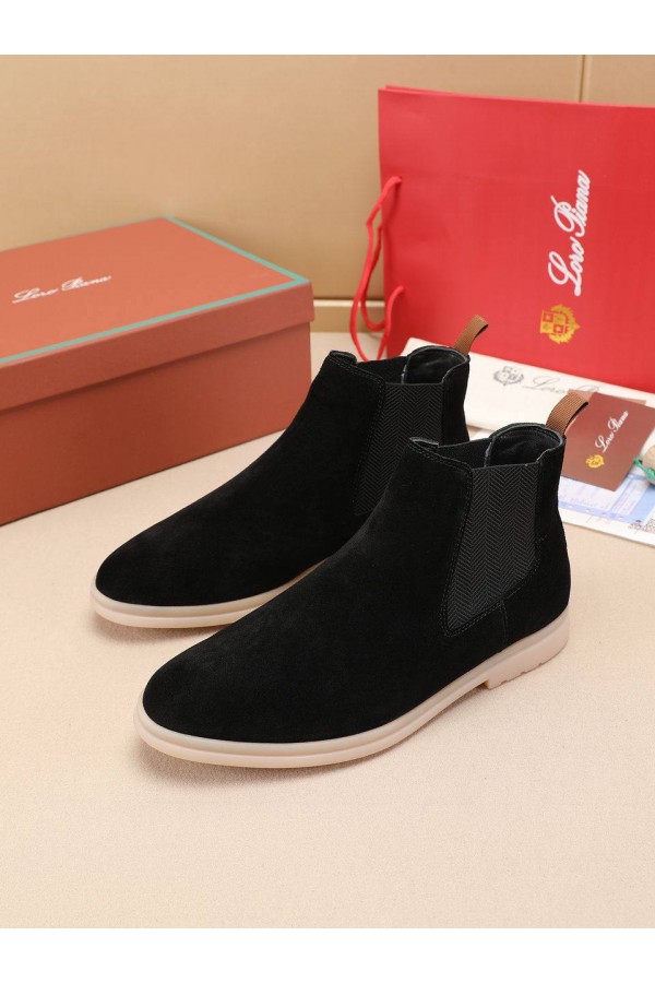 Замшевые ботинки с мехом Loro Piana