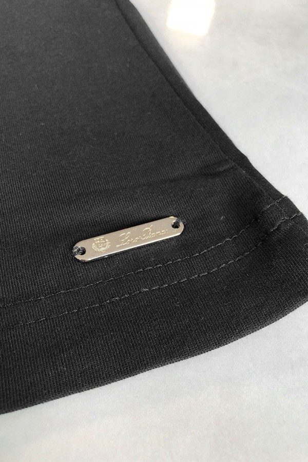 Чёрная мужская футболка Loro Piana embroidered logo