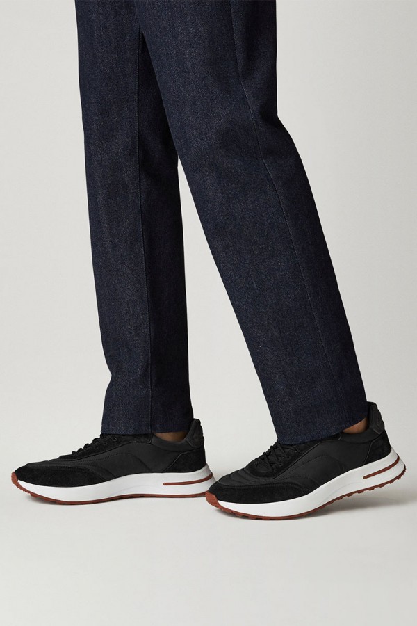 Замшевые кроссовки Loro Piana Week End Walk - Black