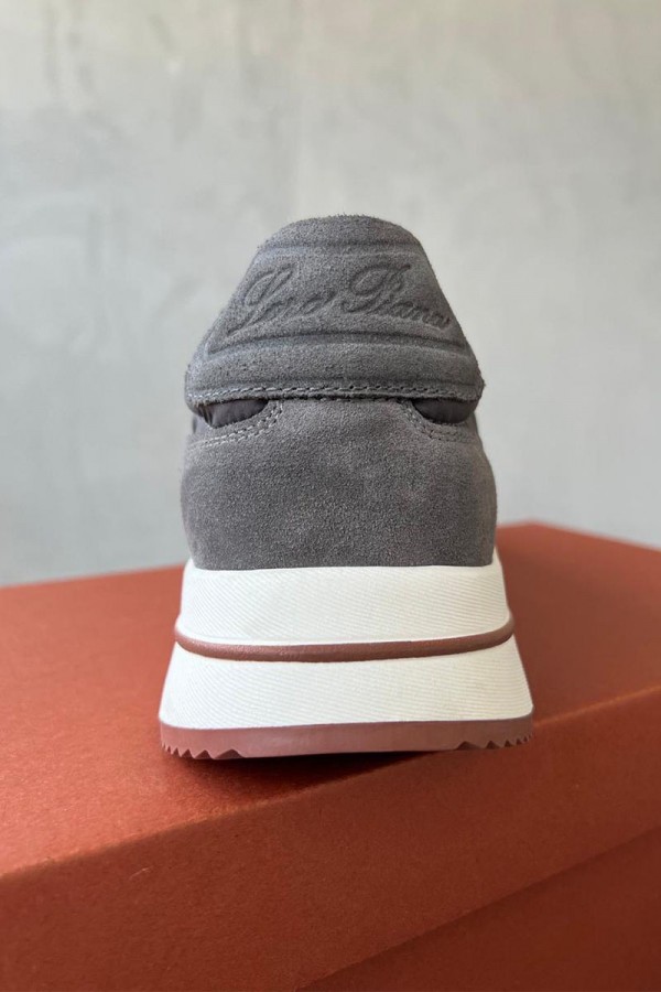 Замшевые кроссовки Loro Piana Week End Walk - Grey