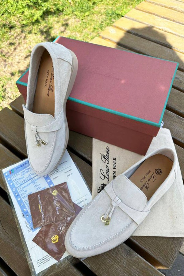 Женские замшевые лоферы Loro Piana Open Walk