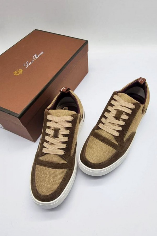 Комбинированные кроссовки Loro Piana Newport - Brown