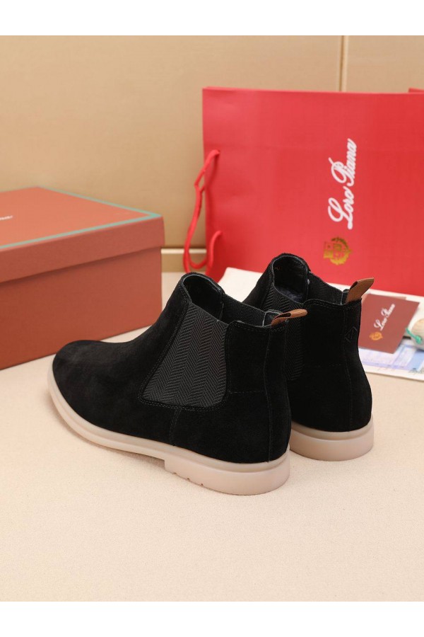 Замшевые ботинки с мехом Loro Piana