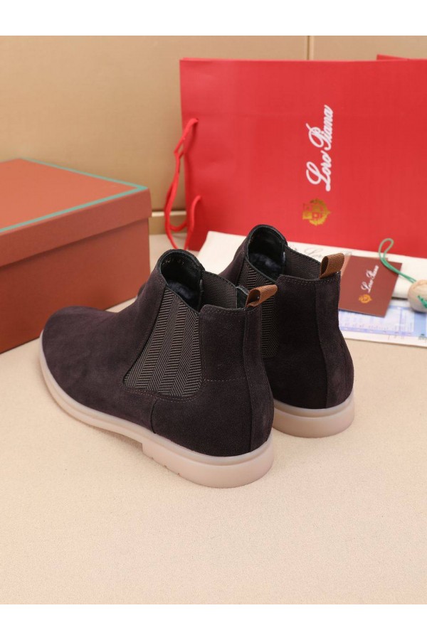 Замшевые ботинки с мехом Loro Piana