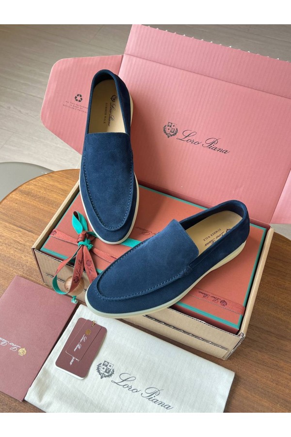 Замшевые лоферы Loro Piana Premium - Navy