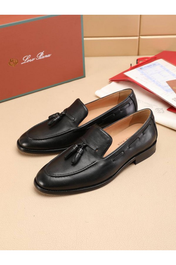 Кожаные лоферы Loro Piana tassel - Black