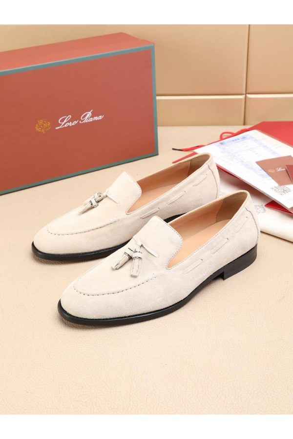 Замшевые лоферы Loro Piana tassel - Beige