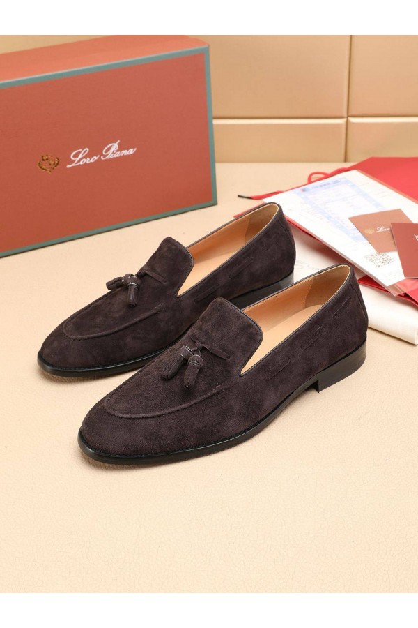 Замшевые лоферы Loro Piana tassel - Brown
