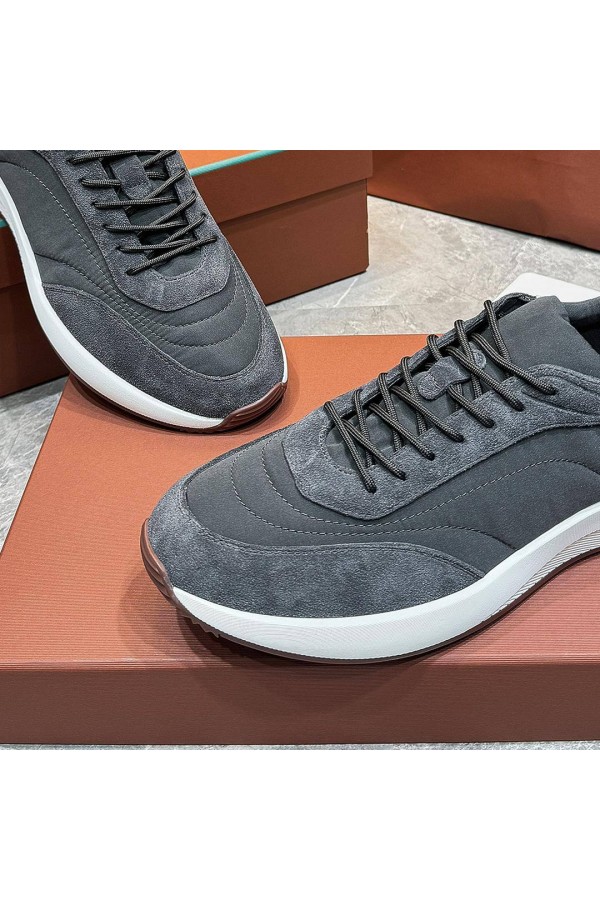 Замшевые кроссовки Loro Piana Week End Walk - Grey