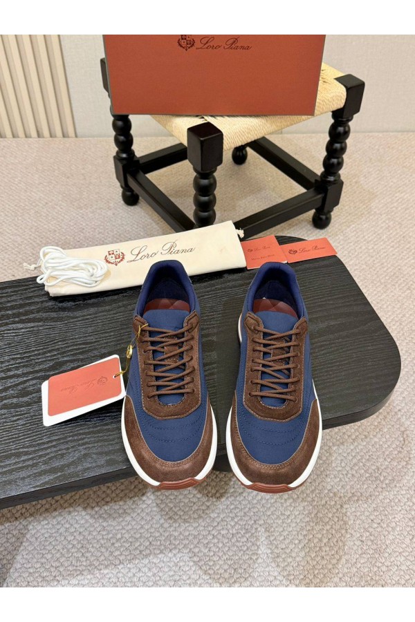 Мужские кроссовки Loro Piana Week End Walk - Blue / Brown