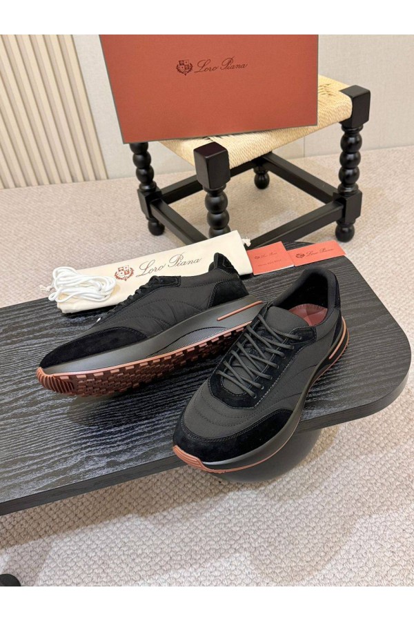 Мужские кроссовки Loro Piana Week End Walk - Black