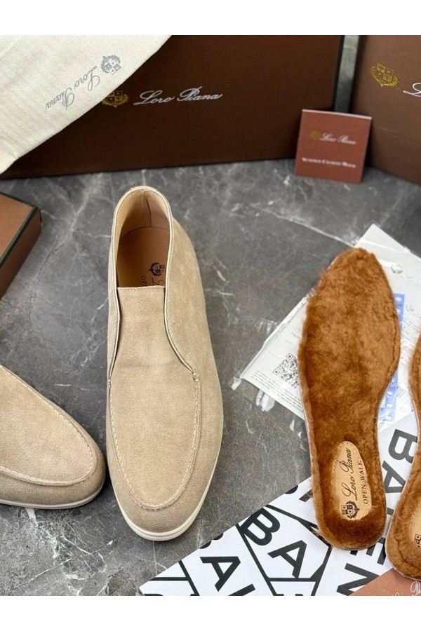 Мужские лоферы с меховой стелькой Loro Piana