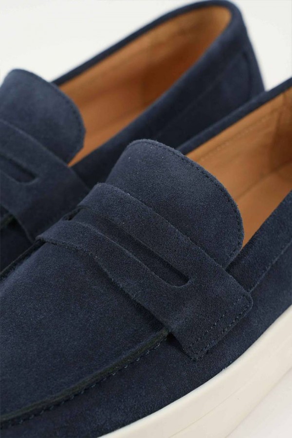 Замшевые лоферы Loro Piana Summer Walk - Navy