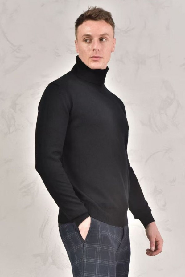 Мужская водолазка Loro Piana Premium - Black