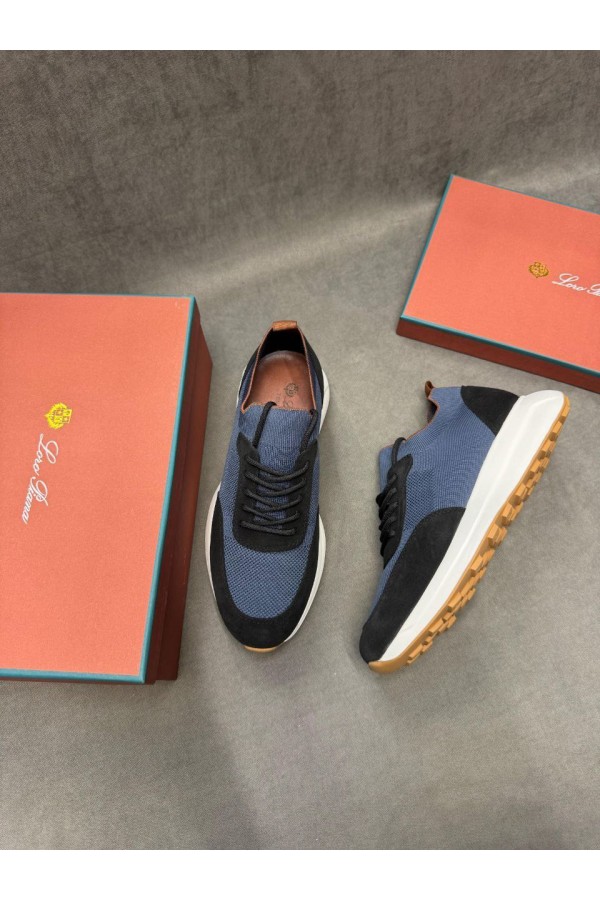 Мужские кроссовки Loro Piana knitted - Blue