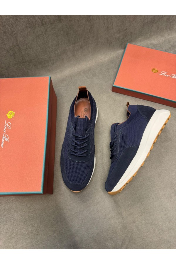 Мужские кроссовки Loro Piana knitted - Navy
