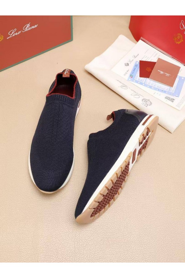 Мужские текстильные кроссовки Loro Piana Lp Flexy Active - Navy