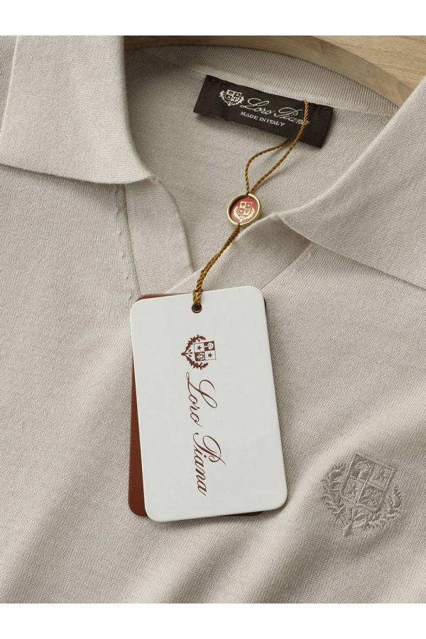 Поло с длинным рукавом Loro Piana premium - Beige