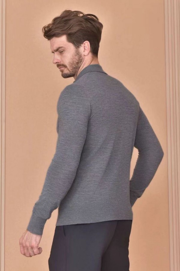 Поло с длинным рукавом Loro Piana Premium - Light Flower Gray