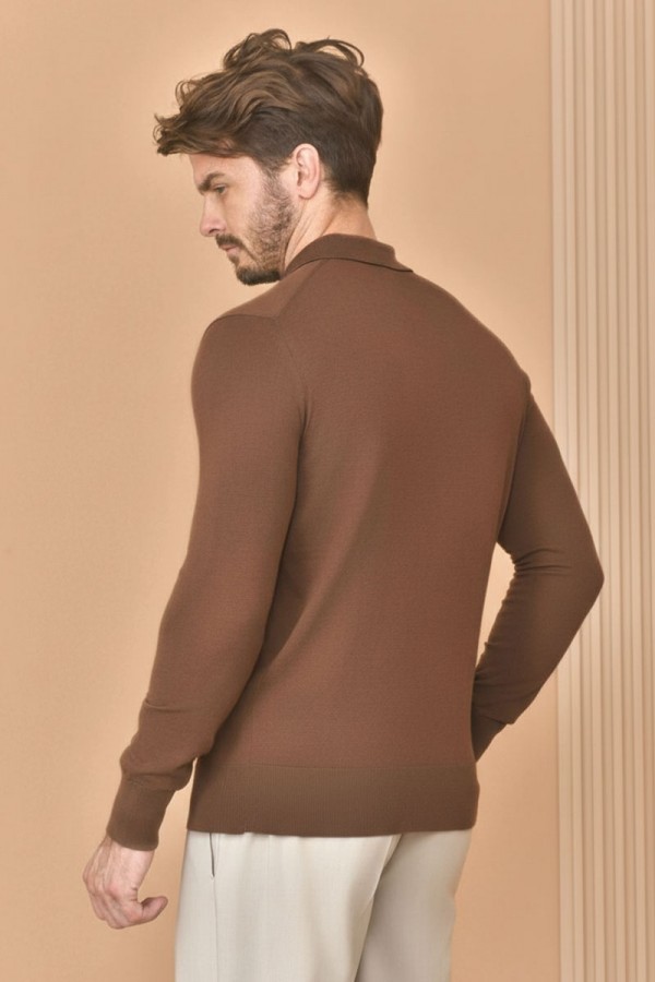 Поло с длинным рукавом Loro Piana Premium - Caramel