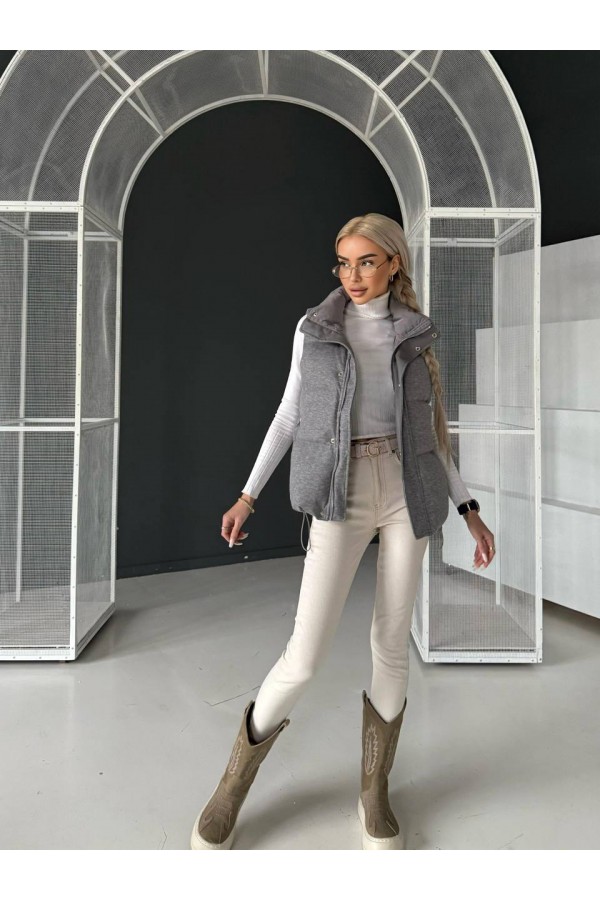 Женская серая жилетка Loro Piana premium