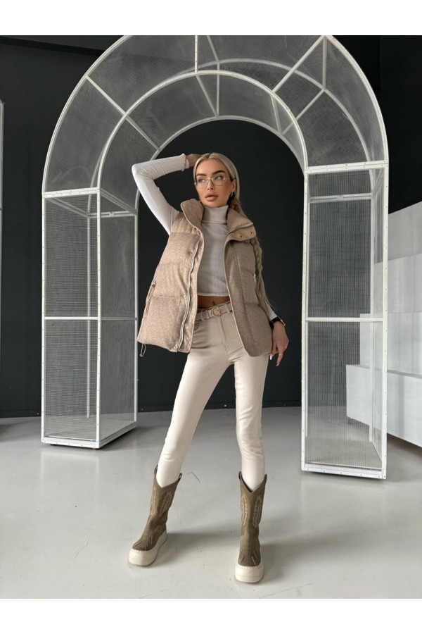 Женская бежевая жилетка Loro Piana premium