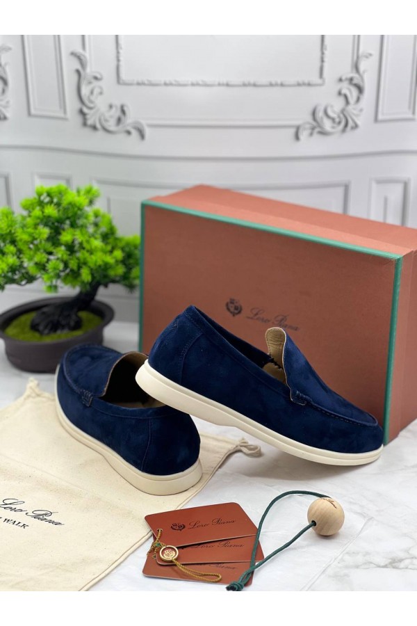 Замшевые лоферы Loro Piana Summer Walk - Blue