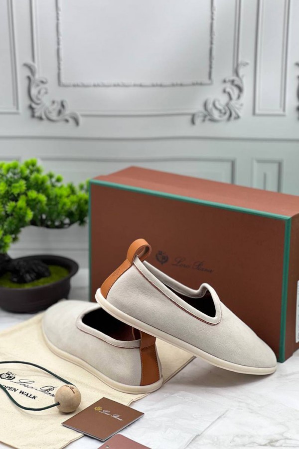 Мужские замшевые лоферы Loro Piana Venice Walk - Beige
