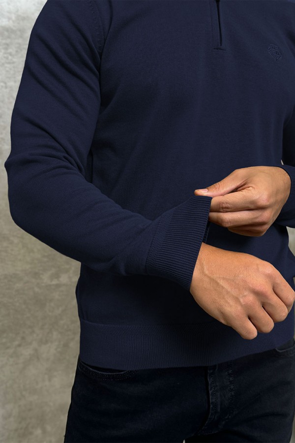 Мужская кофта Loro Piana zip neck - Navy