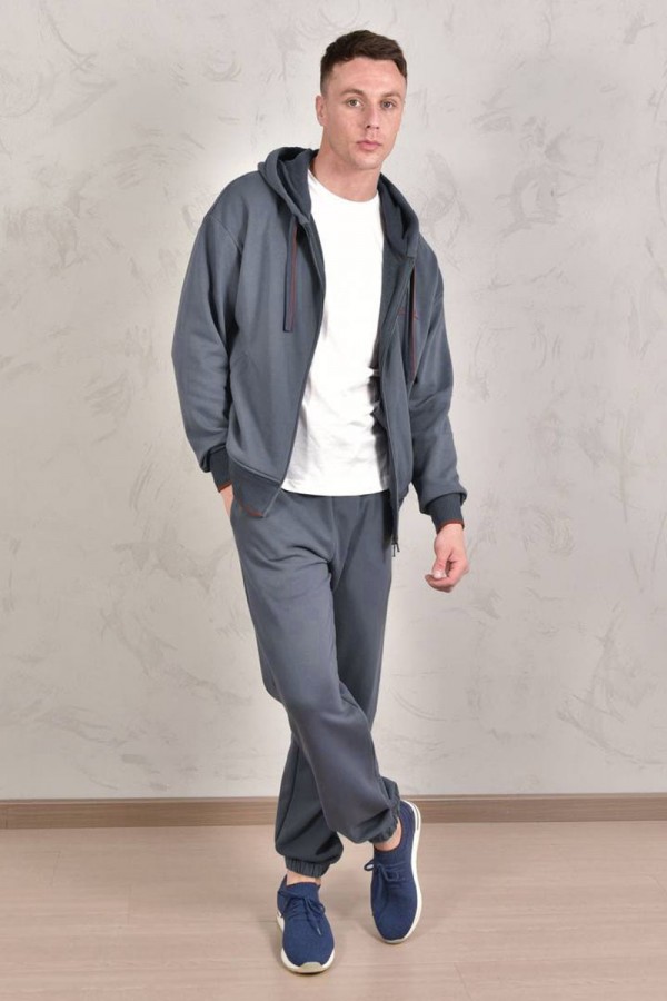 Кофта на молнии Loro Piana Premium signature logo - Denim Blue