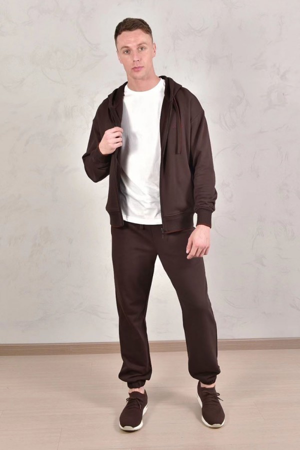 Кофта на молнии Loro Piana Premium signature logo - Brown