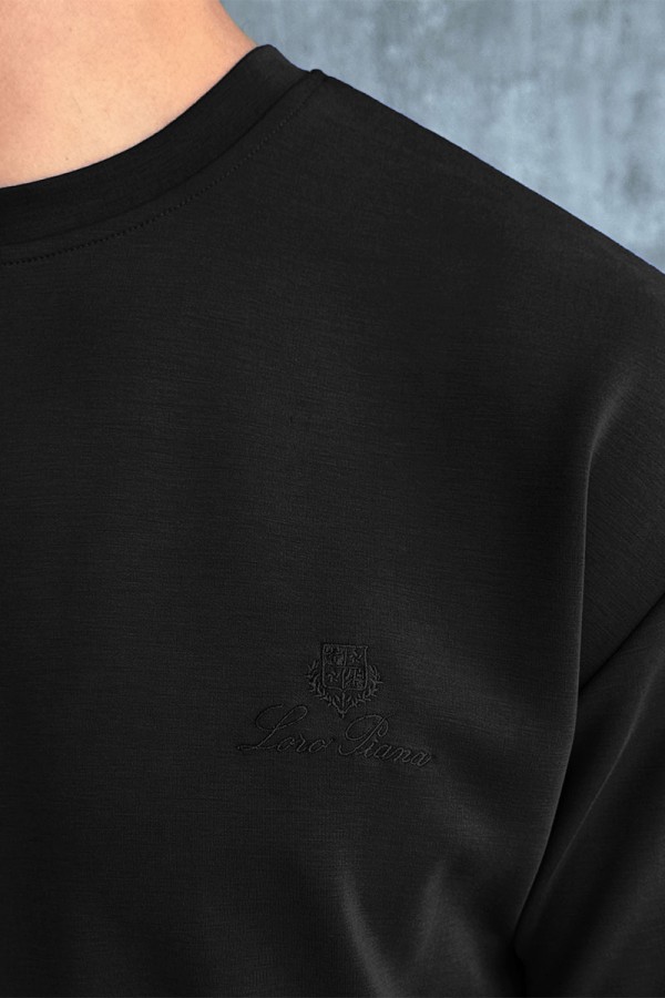 Мужская чёрная футболка Loro Piana