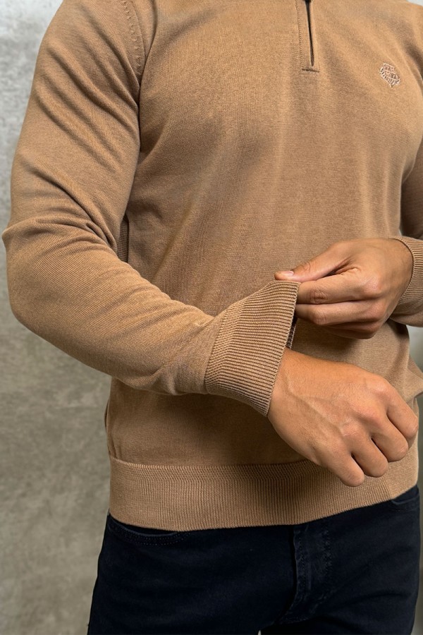 Мужская кофта Loro Piana zip neck - Brown